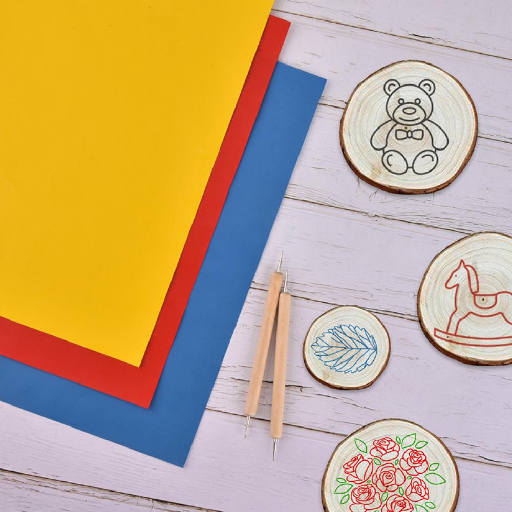 10pcs Embroidery Transfer Paper with Iron Pen Kit for Handmade Craft-Carbon Water-Soluble Tracing Paper DIY Sewing Tools